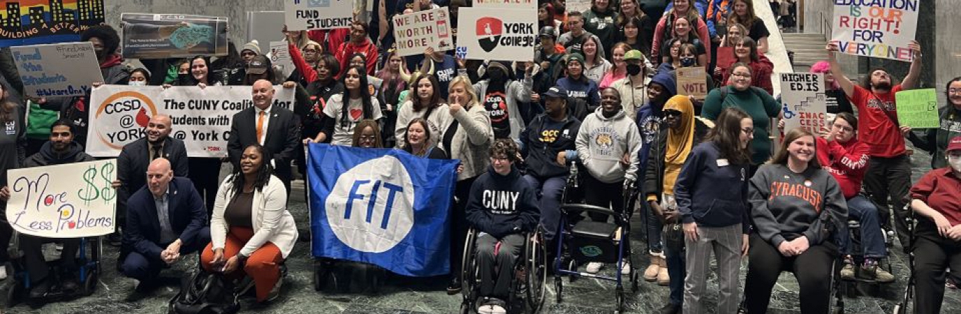 Photo of New York State college students with disabilities lobbying in Albany